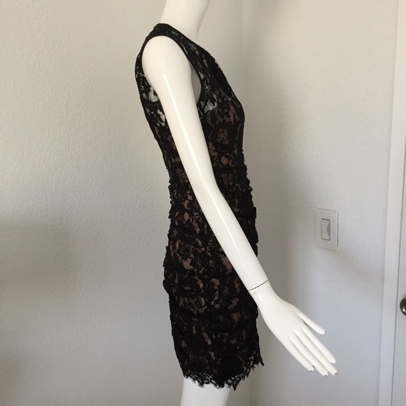 nanette lepore ruched black lace dress - Picture 5 of 12